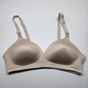 Worners Women Bra 38B Beige T Shirt Wireless Lace Strap Adjustable
